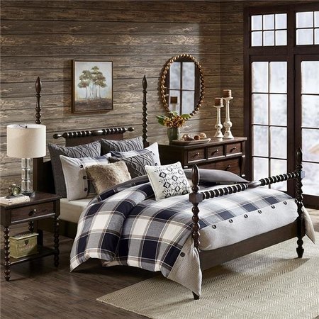 MADISON PARK Madison Park MPS10-345 Cotton Jacquard Comforter Set - Brown; Queen Size MPS10-345